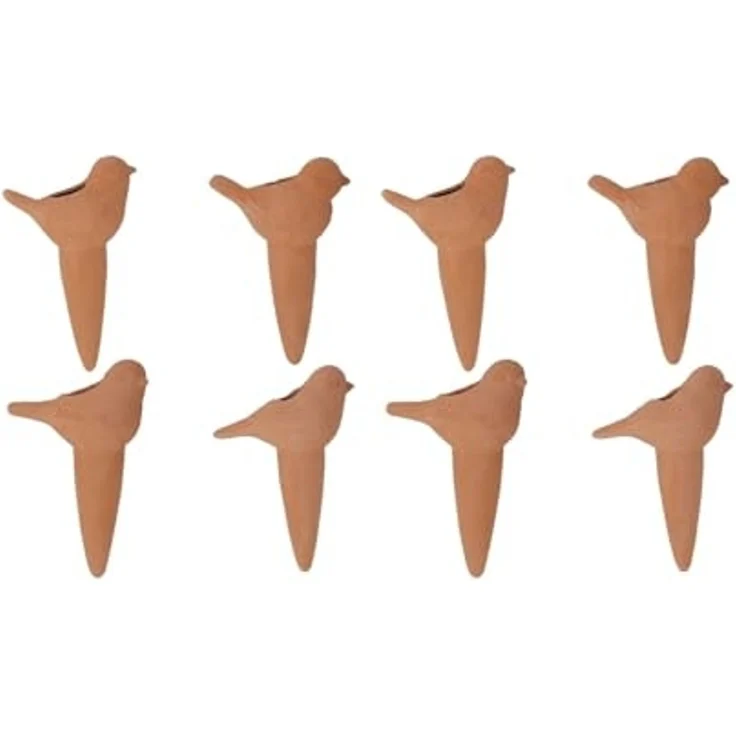 8er Set Bewässerung Vögelchen – Terracotta – Pflanzhilfe zur Langzeitbewässerung – Bild 1