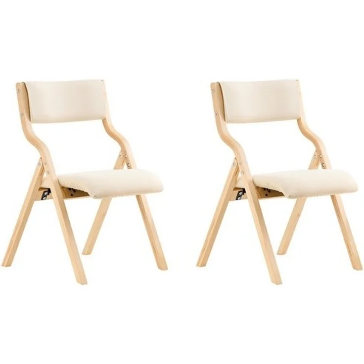 SoBuy Klappstuhl FST40, Küchenstuhl, Esszimmerstuhl, Holzstuhl, Faltbar, Küche, Büro, Küchenstuhl mit gepolsterter Sitzfläche und Lehne – Bild 4