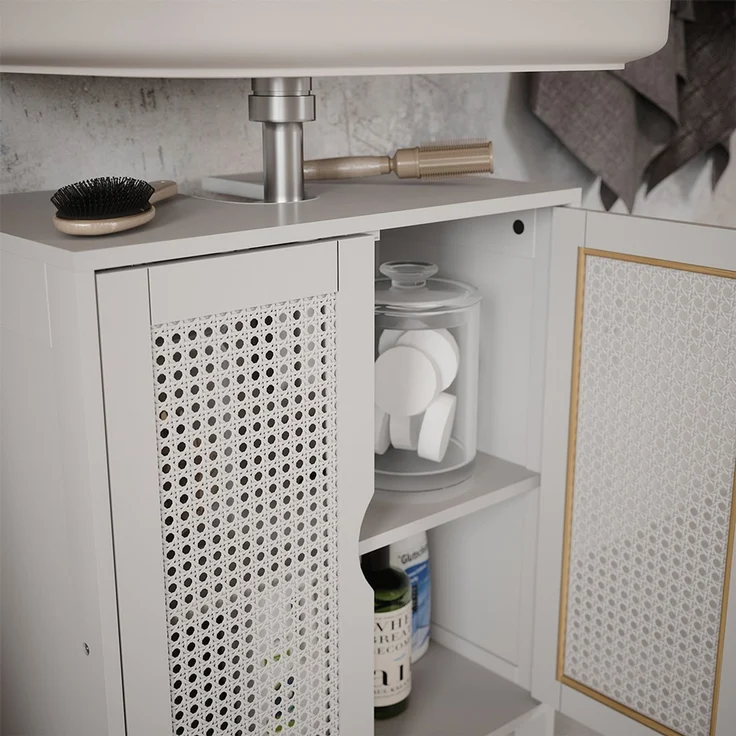 Badmöbel-Set Liora Weiß 3-teilig Vicco – Bild 4