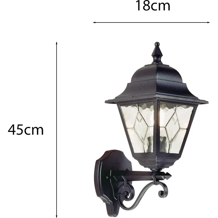 Außenleuchte, Wandlampe, Laterne, H 45 cm, Schwarz – Bild 4