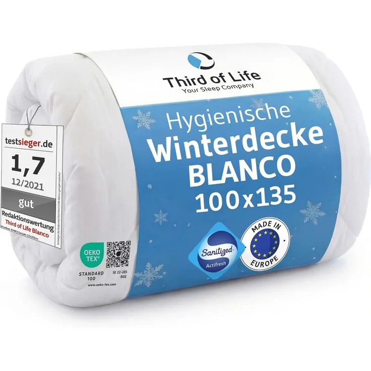Ganzjahresdecke BLANCO mit Sanitized®-Schutz, für Allergiker geeignet 100 x 135 cm