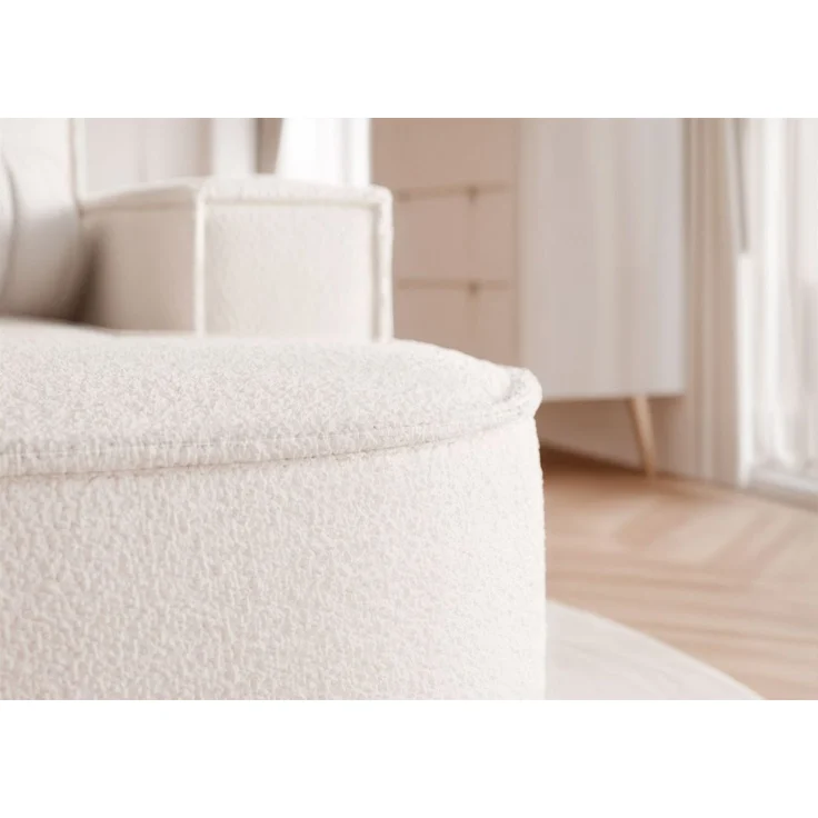 Ecksofa Designersofa Sofa ARLET in Stoff Abriamo Creme Ottomane Rechts – Bild 4