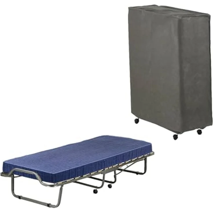 Talamo Italia - Klappbett Piera, platzsparendes Feldbett mit 15-Lattenrost, inklusive Schutzhülle, 100% Made in Italy, 80x200h40 cm, inklusive Memory-Matratze – Bild 3