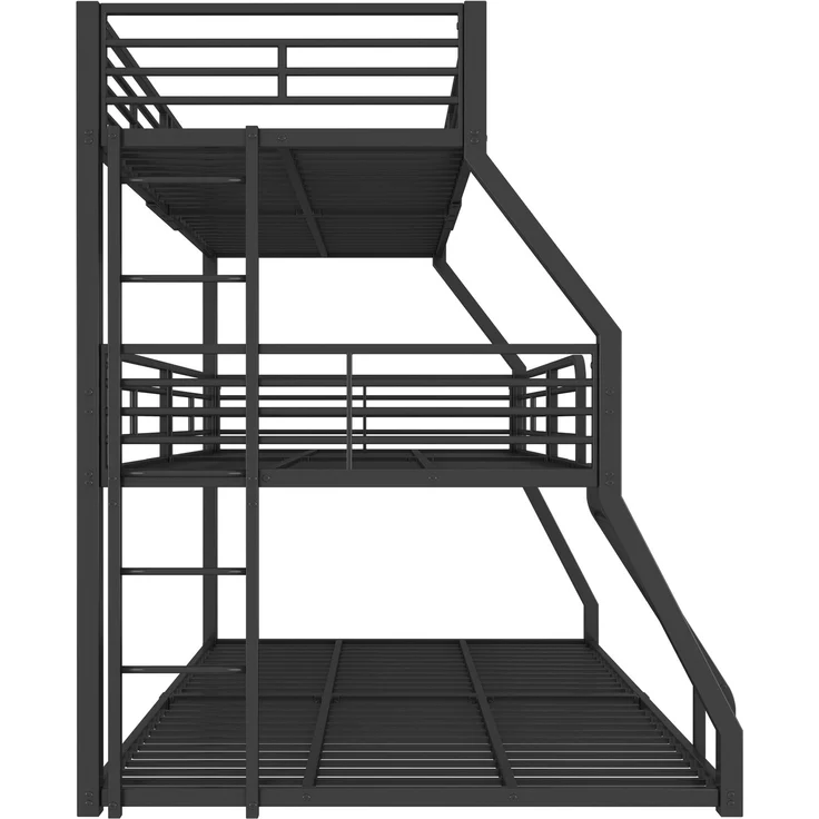 Bett 90x200 cm Dreifach-Etagenbett aus Metall mit Leitern – platzsparend, sicher und robust – Bild 8