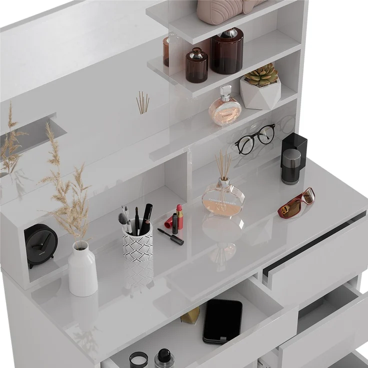 Schminktisch Sherry Weiß 90 cm mit Hocker Vicco – Bild 6