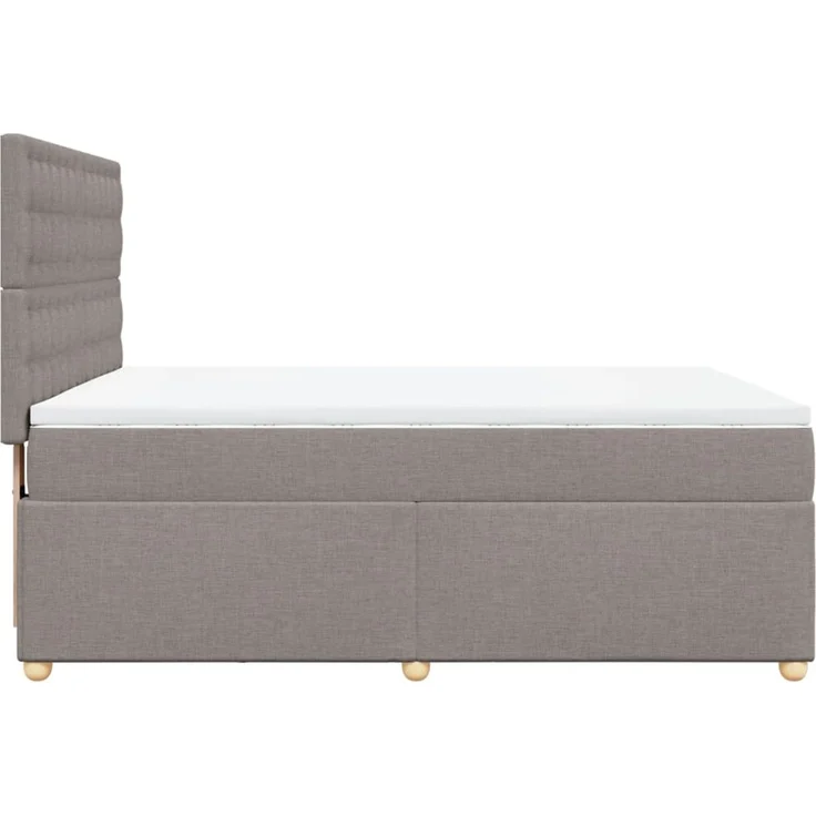 vidaXL Boxspringbett mit Matratze Taupe 160x200 cm Stoff 3293649 – Bild 7