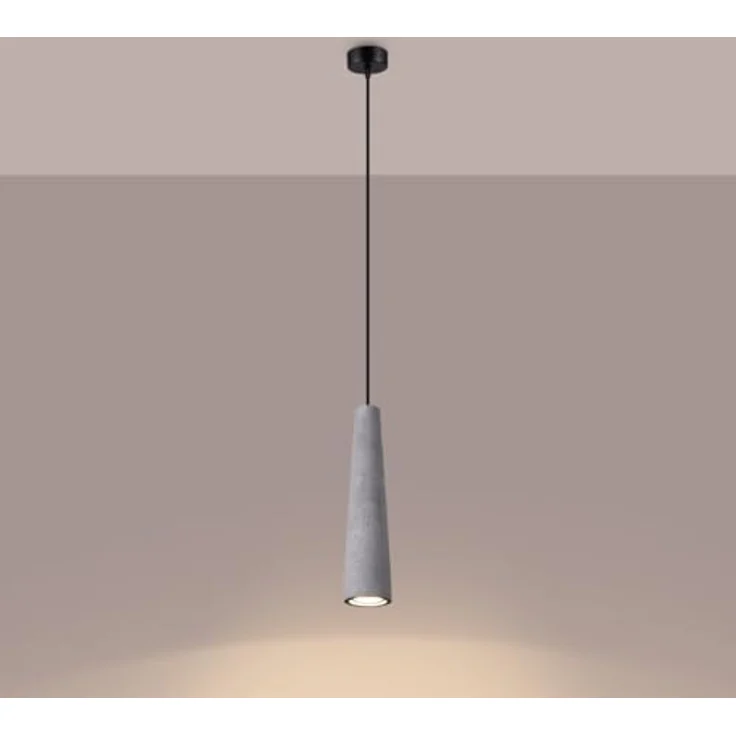 Sollux Electra Pendelleuchte, Hängelampe aus Beton im minimalistischen industriellen Stil, grau, 125 cm hoch – Bild 4