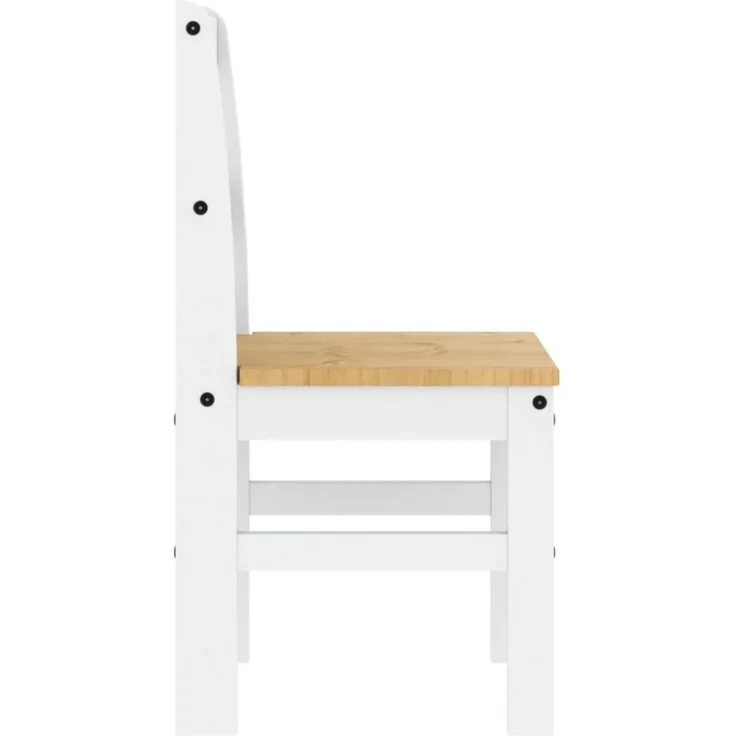 vidaXL Essstühle 2 Stk. Panama Weiß 40x46x90 cm Massivholz Kiefer 4005731 – Bild 9