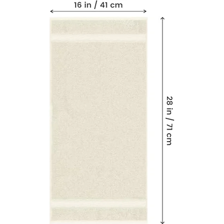 Utopia Towels Premium Handtücher Set, 6-teilig, 100% ringgesponnene Baumwolle, ultraweich und saugfähig, 600 g/m², Elfenbeinweiß, 40,6 x 71,1 cm – Bild 2