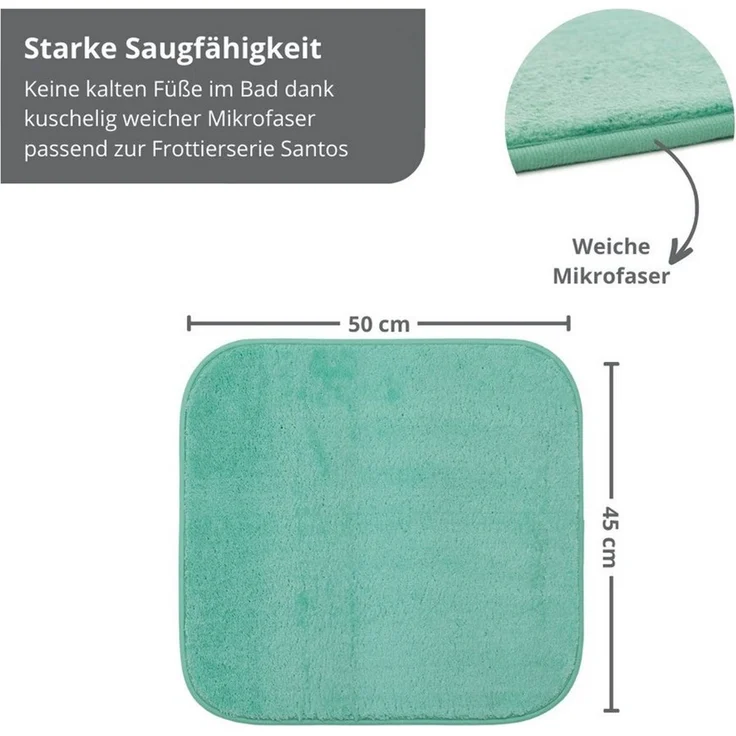 liebling Badematte Badteppich Santos, rutschhemmend beschichtet, schnell trocknend, Polyester, mit Ausschnitt, starke Saugfähigkeit, formstabil, in vielen Farben und Größen – Bild 3