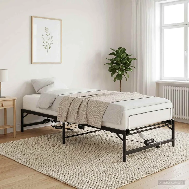 vidaXL Elektrisch verstellbares Bettgestell Schwarz 90 x 190 cm Stahl 42021378 – Bild 4