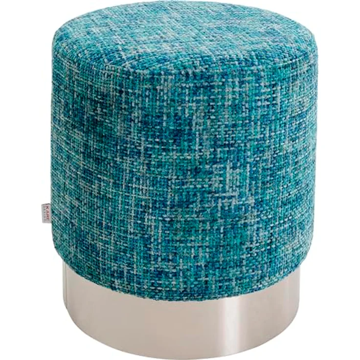 Kare Design Hocker Berry High, Silber/Hellblau, Ø39cm, Sitzhocker, Rund, Minimalistich, Pflegeleicht, Flur – Bild 1