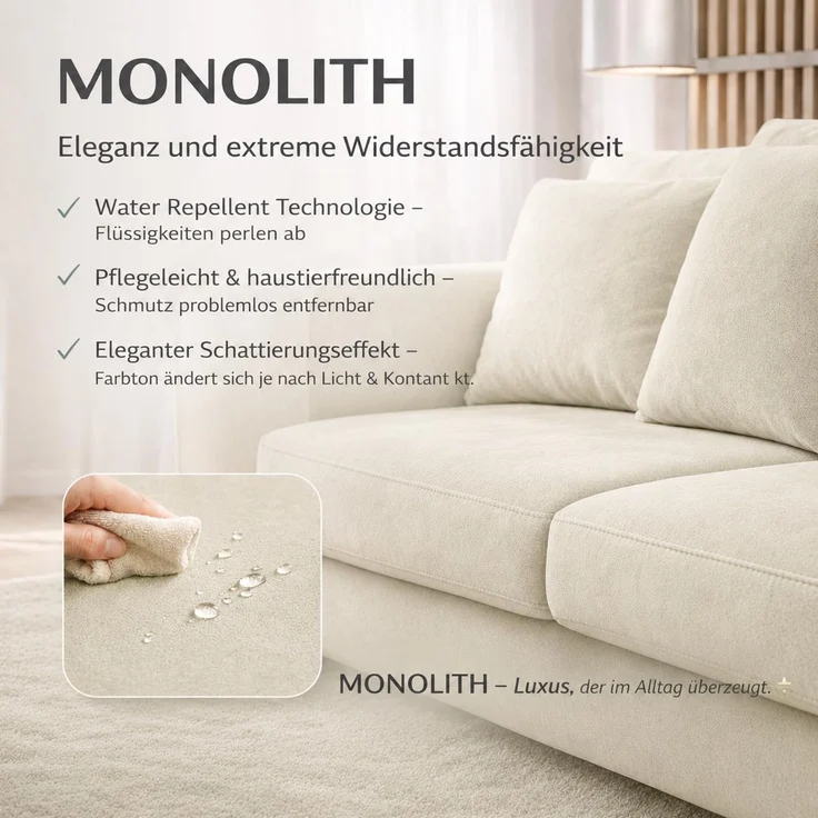 KRISAN MÖBEL Ecksofa L-Form ALVARO in Beige 275 x 90 x 202 cm mit Schlaffunktion und Bettkasten Rechts – Bild 6