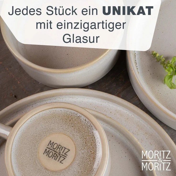 Moritz & Moritz Kombiservice CASTELLO Geschirrset 60 tlg. (60-tlg), 12 Personen, Steinzeug, Kombigeschirr für 12 Personen – Bild 2