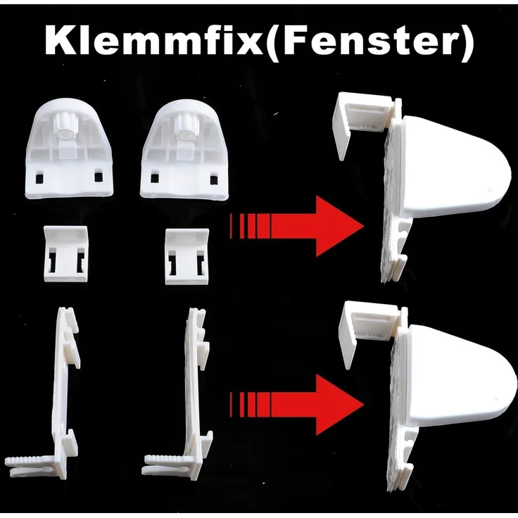 WOLTU Doppelrollo Klemmfix ohne Bohren Grau 45x150 cm (BxH), Duo Rollo Zebrarollo Fensterrollo Klemmrollo Seitenzugrollo Easyfix lichtdurchlässig & verdunkelnd Rollos für Fenster und Tür – Bild 8