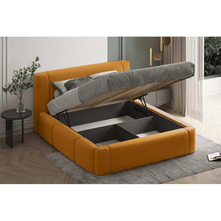 Polsterbett OLAF 120x200 mit Matratze, Bettkasten und Lattenrost. Farbe: VELUTTO 8 – Bild 3