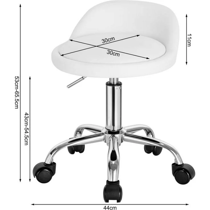 Woltu Bürostuhl, mit Rollen Drehhocker höhenverstellbar Sitzhöhe 43-54,5 cm – Bild 3