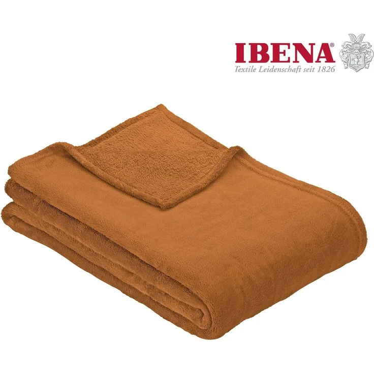 Wohndecke Uni Fleecedecke Olbia, IBENA, einfarbig schick, Kuscheldecke – Bild 3