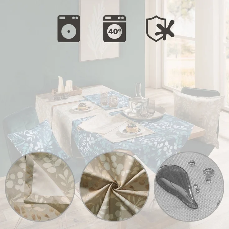 Erwin Müller Tischdecke Tischläufer "Blätter", fleckabweisend Ranke – Bild 2