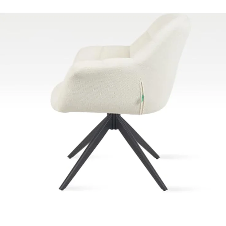 DUBI Möbel Drehstuhl Mika-Mila, creme, 360° drehbar, Metallgestell, 125 kg Belastbarkeit, 65x81x66 cm – Bild 4