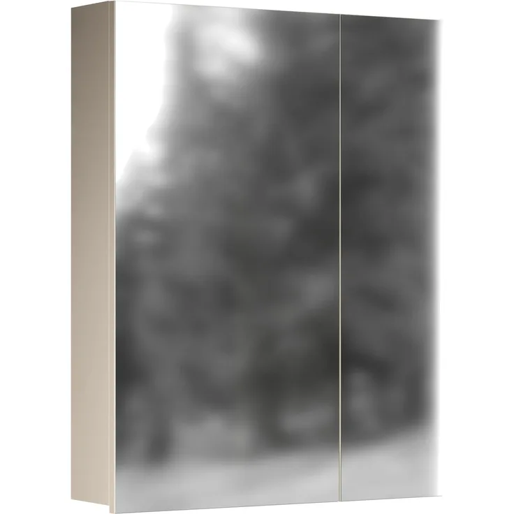 Trendteam Universal Spiegelschrank Kashmir (Beige) 60 x 77 x 17 cm Badspiegel mit 2 Türen und 2 Einlegeböden, Türen wechselseitig montierbar