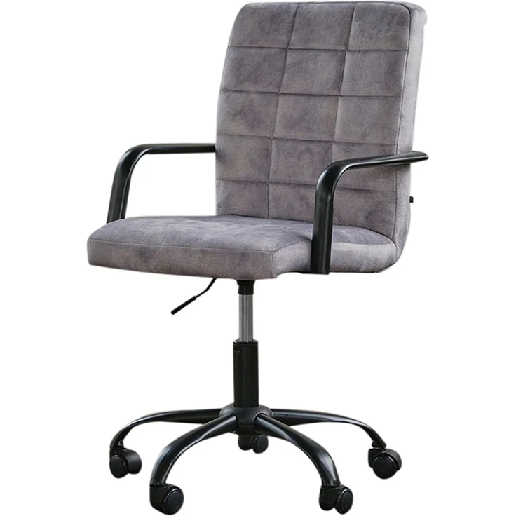 KAWOLA Bürostuhl MERLE Schreibtischstuhl Velvet grau 86 x 52 x 52 cm – Bild 3