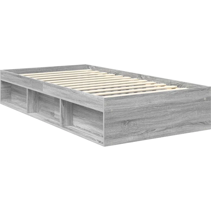 vidaXL Bettrahmen Graues Sonoma 100 x 200 cm Massives Kiefernholz 3409796 – Bild 4