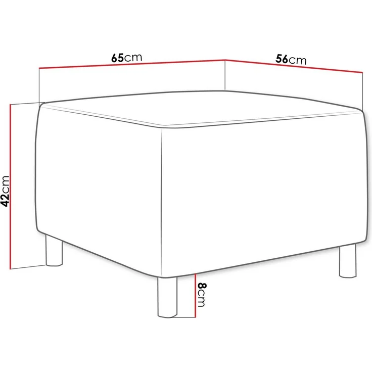 MIRJAN24 Polsterhocker Dover Cord, 65x56x42 cm – Bild 3