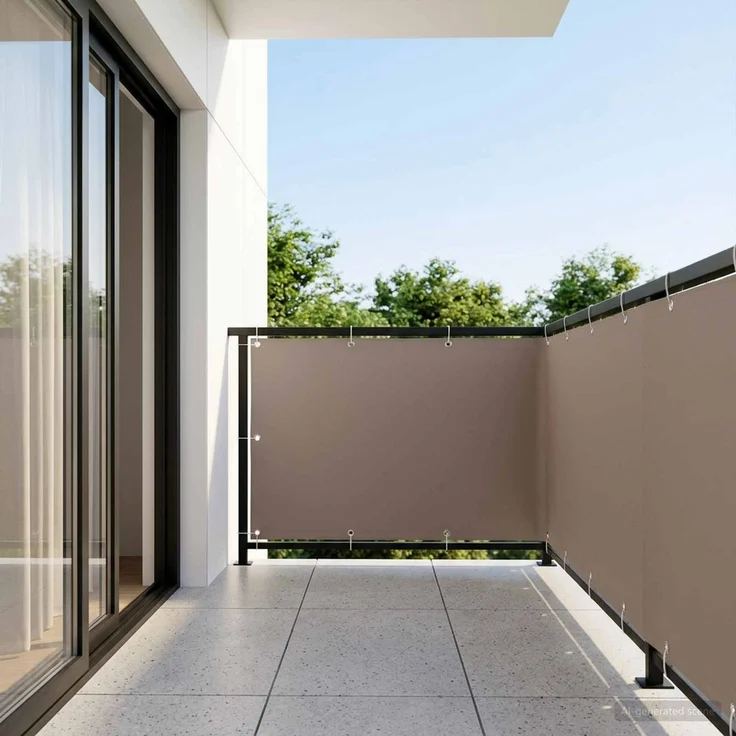 vidaXL Balkon-Sichtschutz 1,5 x 25 m Stoff mit PU-Beschichtung Taupe 42036784 – Bild 3