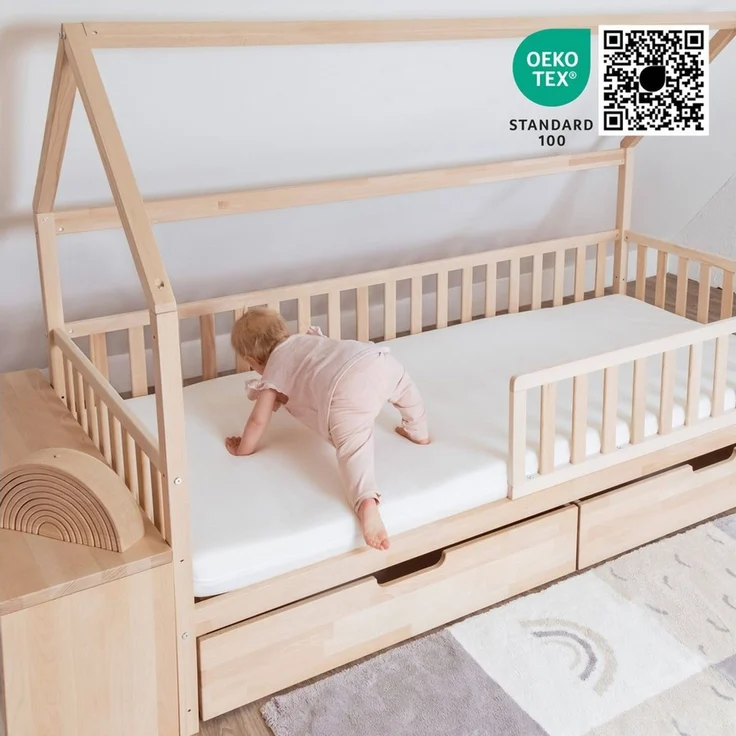 Babymatratze Pur, Babymatratze für Babybett, Baby Matratze, Ehrenkind, 8 cm hoch, (gratis Versand, Härtegrad (Weich - Mittelweich), Belastbarkeit: 30 kg – Bild 3