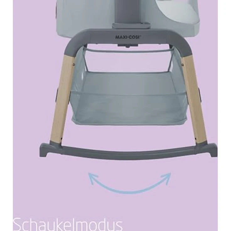 Maxi-Cosi Iora Air Beistellbett, Zustellbett, atmungsaktives Netzgewebe, Höhenverstellbar, Wiege mit Matratze, Geeignet ab Geburt, 0 Monate bis 9 kg, Beyond Grey – Bild 5