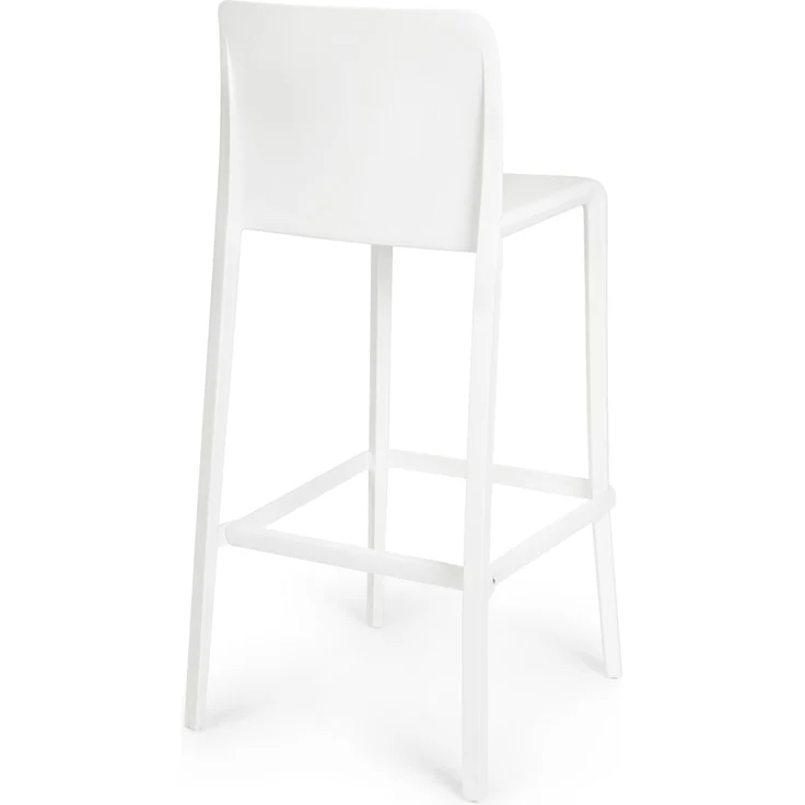 Barhocker Chloris 4er-Set aus Kunststoff, modernes Design, Weiß, UV-beständig, mit Fußstütze – Bild 3