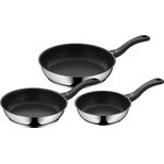 WMF 'Devil' Fry Pan Set, Cromargan silber, Ø20 cm, Ø24 cm & Ø28 cm