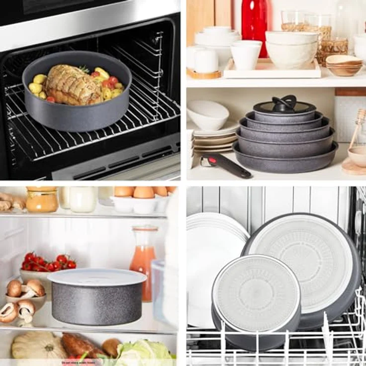 Tefal Ingenio L7669802 Topf-Set, 8-teilig, Induktion, mit abnehmbaren Griff und Mineralia+ Antihaftbeschichtung – Bild 5