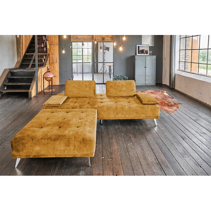 KAWOLA Schlafsofa WIOLO, Daybed Stoff, mit oder ohne Hocker, verschiedene Farben 240x110 cm