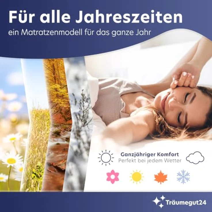 Träumegut24 AquaFlex 7-Zonen Kaltschaummatratze 80x200cm, 22cm, H2 | Ergonomisch, Bezug abnehmbar & waschbar, Hypoallergen & Antibakteriell, OEKO-TEX Standard 100 – Bild 6