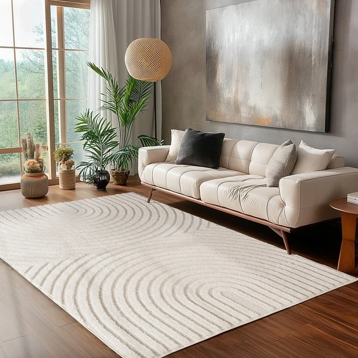Carpettex Designteppich Skandinavischer Boho, Rund, Höhe: 8 mm, Teppich Wohnzimmer, Schlafzimmer, Gästezimmer – Bild 1
