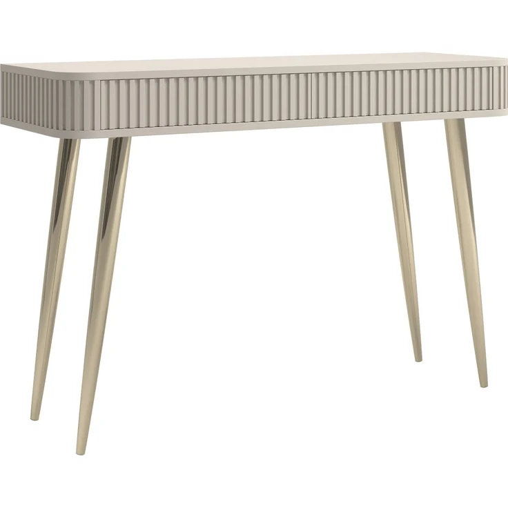 Selsey 'Ovarlo' Schminktisch mit 2 Schubladen, greige, ca. 78 x 113 x 38 cm