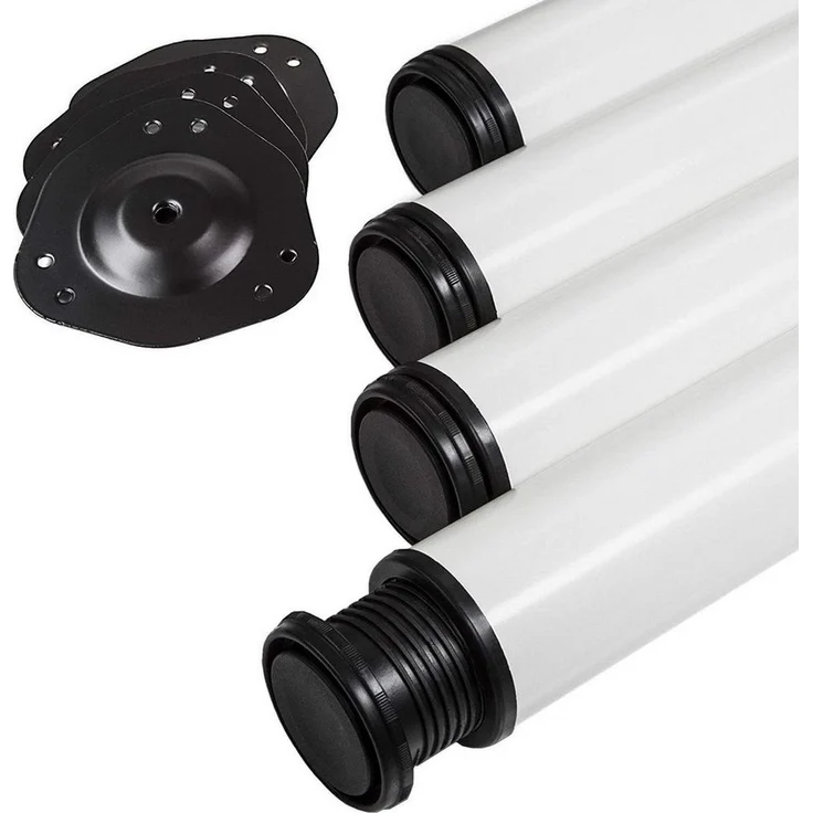 SO-TECH® Tischbein Ø 60 mm, belastbar bis 75 kg pro Stück, höhenverstellbar, Höhe 71 cm, Stahl, weiß, 4x – Bild 5