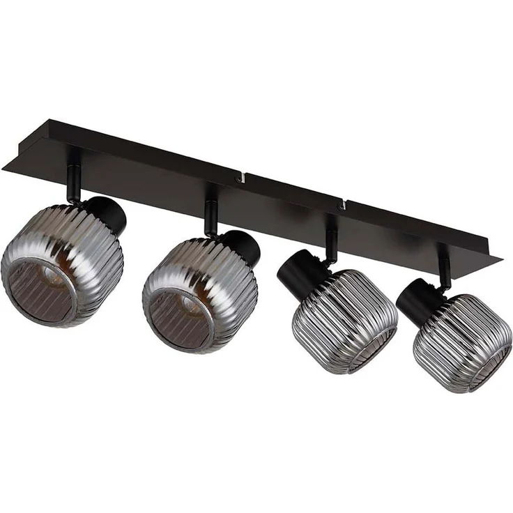 LED Deckenleuchte, Spots beweglich, Rauchglas, dimmbar, L 69,5 cm – Bild 7
