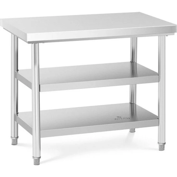 Royal Catering Arbeitstisch 100 x 60 cm Edelstahltisch 500 kg Edelstahl Zerlegetisch 3 Ebenen, verschiedene Größen – Bild 4