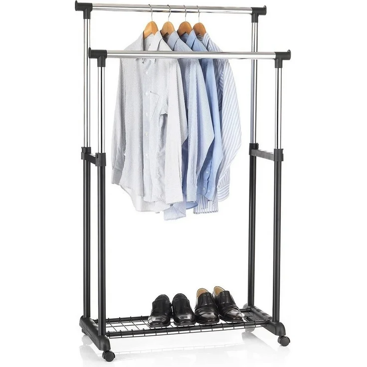 IDIMEX Garderobenständer GROSSO, Garderobenwagen Rollgarderobe Kleiderständer höhenverstellbar in 2 Far – Bild 1