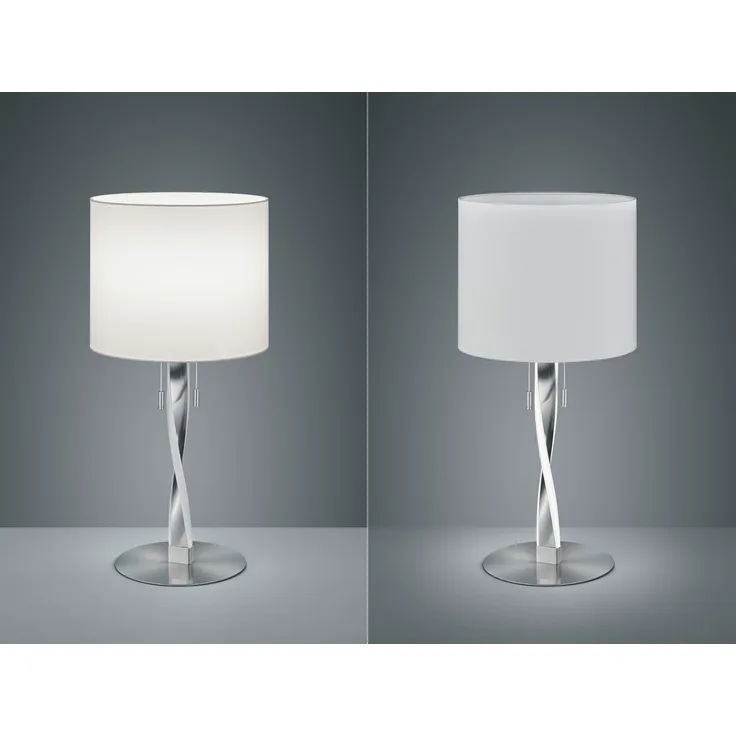 LED Tischlampe NANDOR mit Stoffschirm weiß und beleuchtetem Gestell, Höhe 62cm