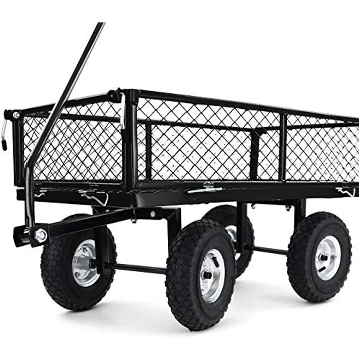 Transport Gitterwagen Handwagen Bollerwagen Seiten klappbar bis 250kg Schwarz – Bild 5