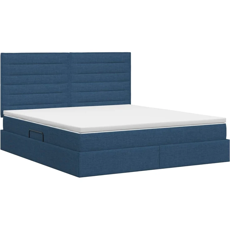 vidaXL Aufbewahrungsbett mit Matratze Blau 180 x 200 cm Stoff 3459461 – Bild 8