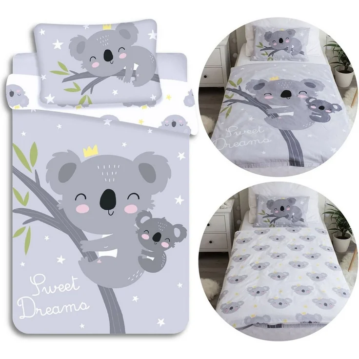 Sarcia. eu Kinderbettwäsche KOALA beidseitige Baumwoll-Kinderbettwäsche mit Reißverschluss 100x135 – Bild 1