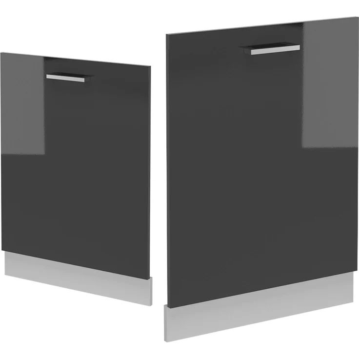 Geschirrspülblende R-Line Anthrazit Hochglanz 60 cm ohne Arbeitsplatte Vicco – Bild 4