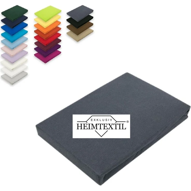 EXKLUSIV HEIMTEXTIL Marke Jersey Spannbettlaken 200 x 220 cm Anthrazit – Bild 2