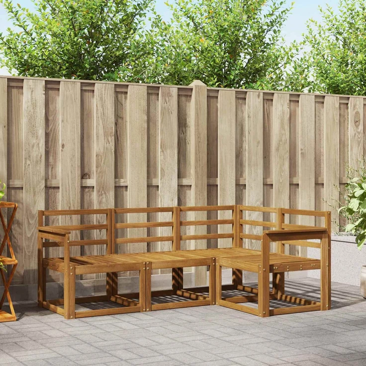 vidaXL Outdoor-Sofagarnitur 4 stk. 4-Sitzer Natur Massivholz Akazie 3366312 – Bild 1