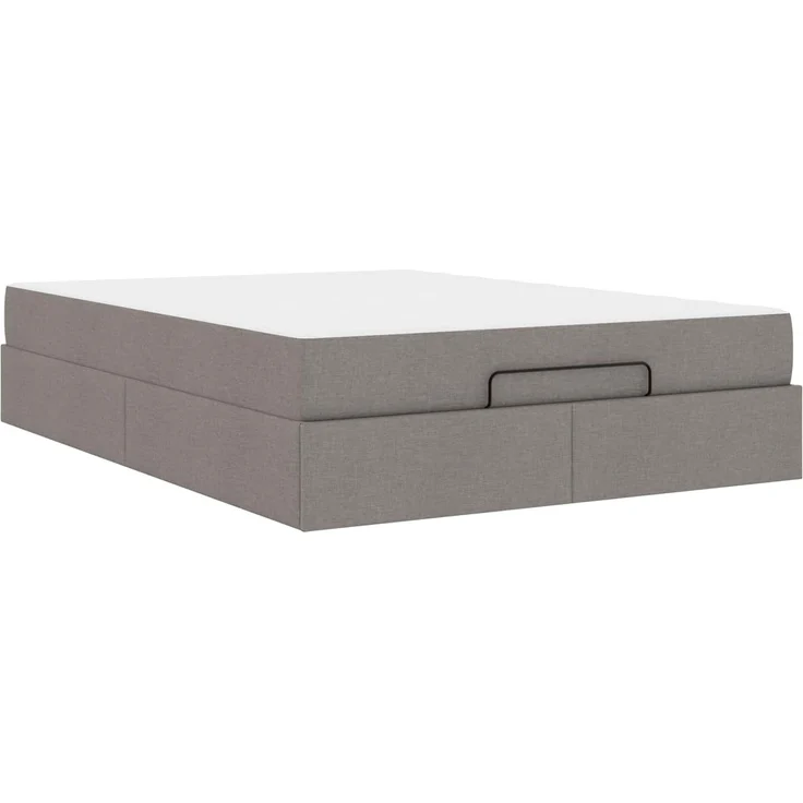vidaXL Bettgestell mit Matratze mit Matratze 2 pcs Taupe Stoff 3399491 – Bild 1